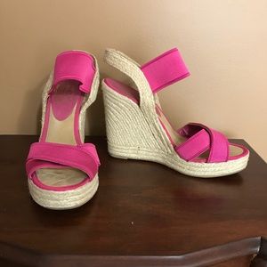 Nine West pink espadrille wedges, size 6.5